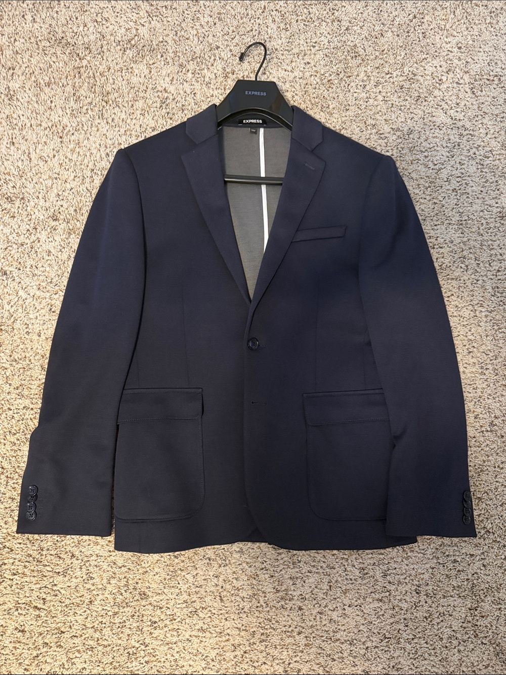 Express Men's Dark Navy Single-Button Sport Coat. Size 36S